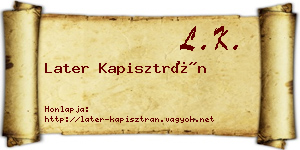 Later Kapisztrán névjegykártya